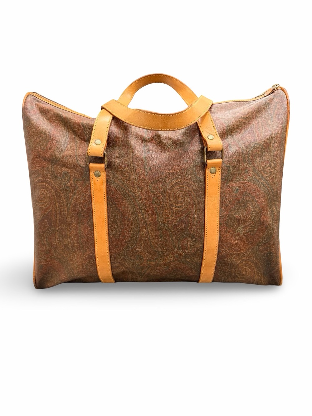 Rare ETRO Vintage Milano Red Paisley Weekend Shoulder Bag- Made in Italy